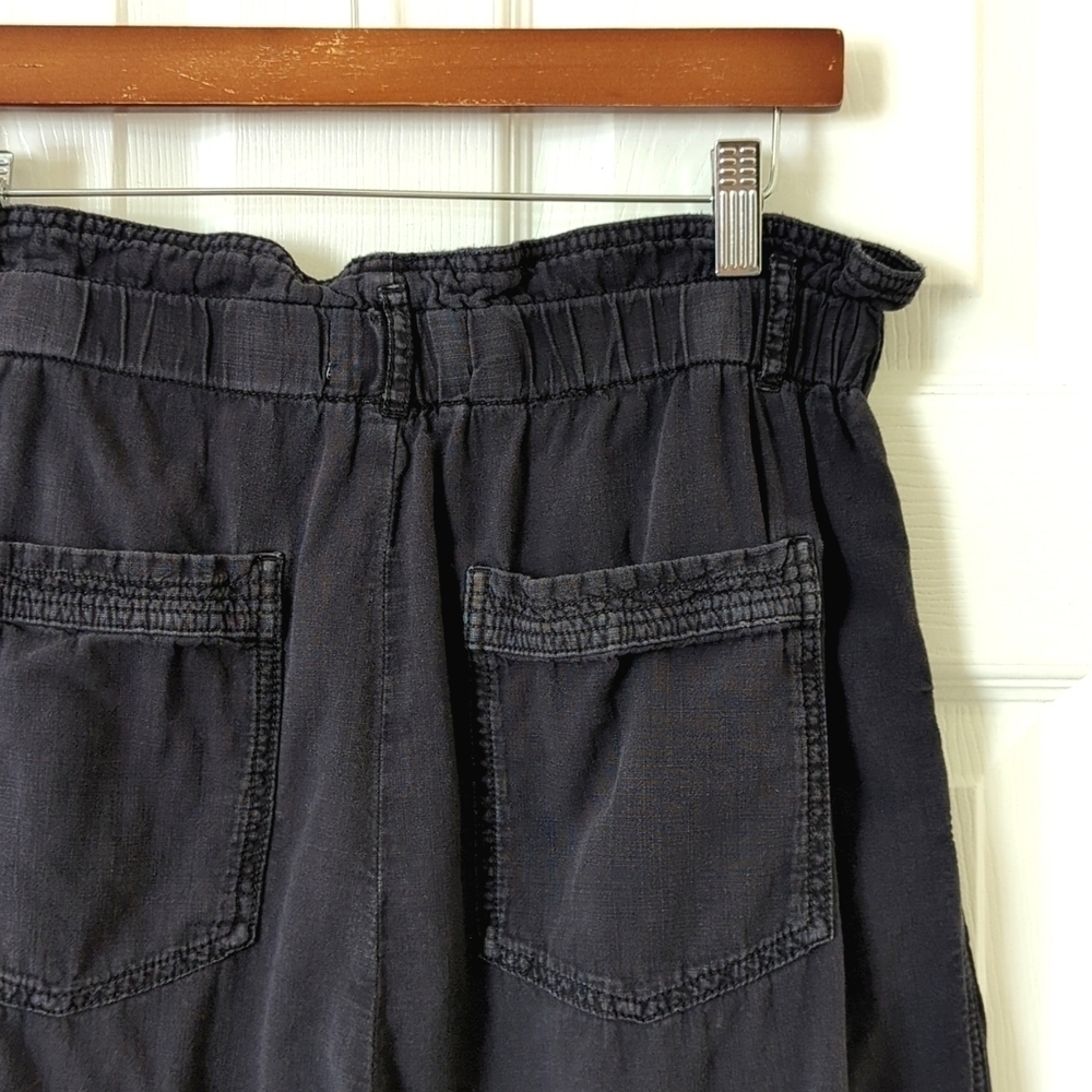 Anthropologie Malin Soft Woven High Waisted Tapered Leg Utility Pants Black SP - Picture 12 of 14